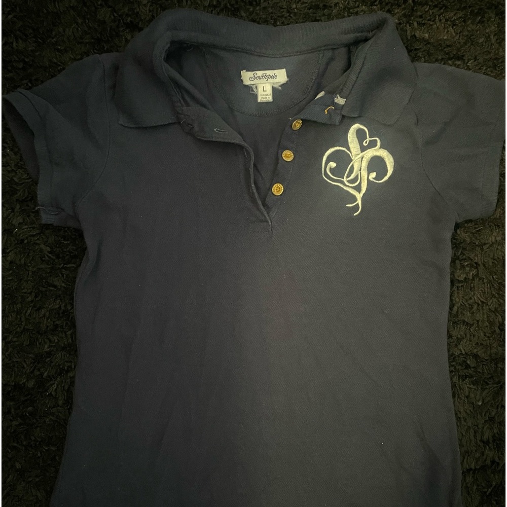 2000s heart polo shirt